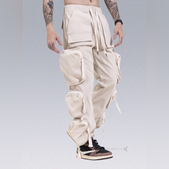 WHOISJACOV Cargo Pants Tan Travis Scott Men’s XL Street Wear Urban Preppy - Picture 2 of 13